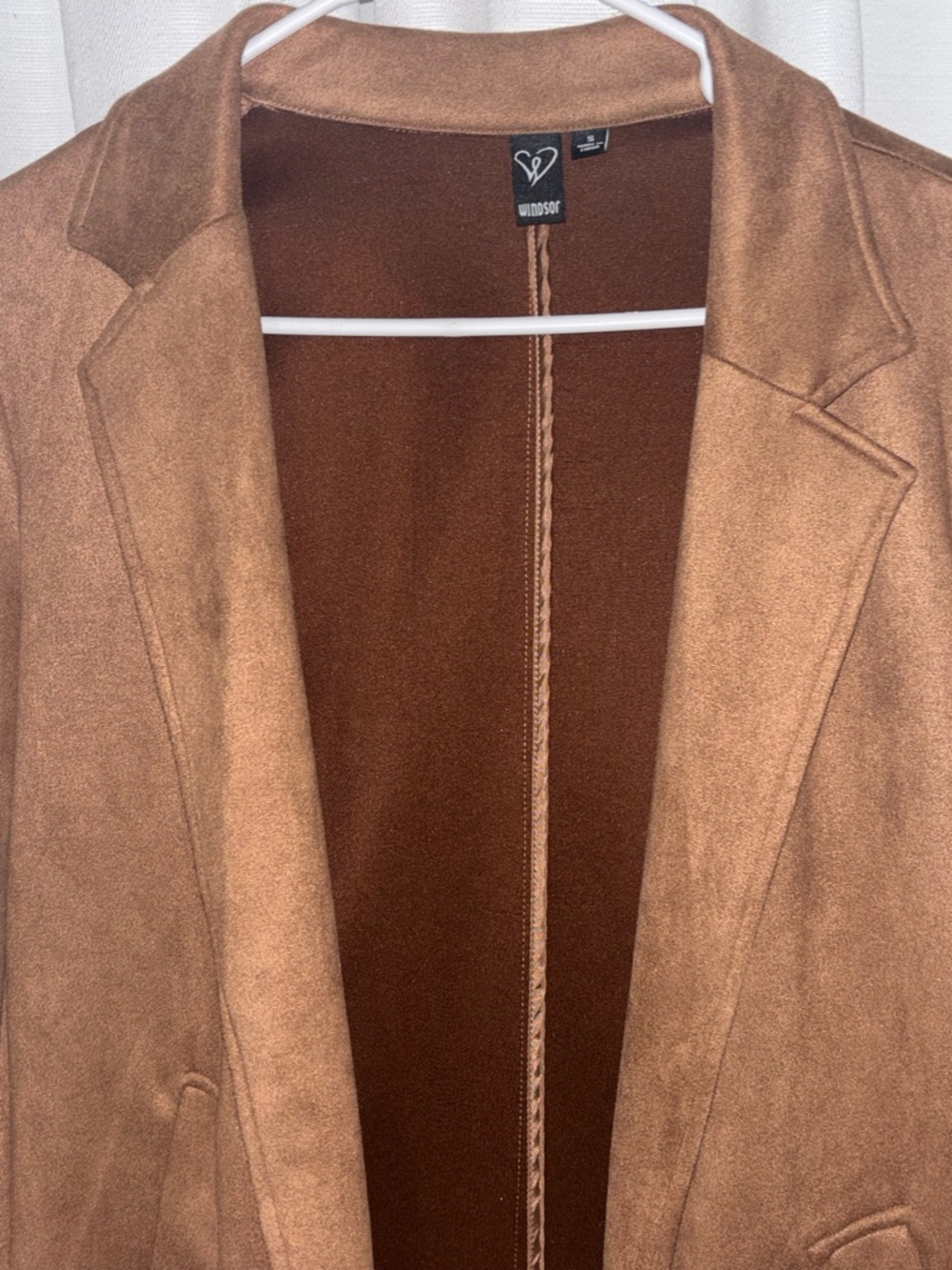 Windsor Brown Faux-Suede Open Front Blazer - Picture 3 of 3